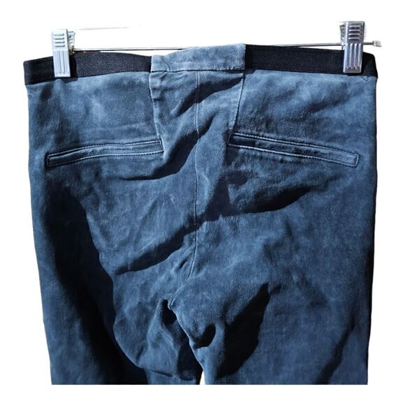 HELMUT LANG Gray Patina Suede Lamb Leather Leggings - Size 4 - Picture 5 of 10